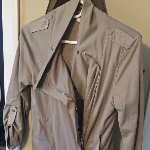 J. Crew Women's Taupe Asymmetric Bomber Jacket - Picture 4 of 4